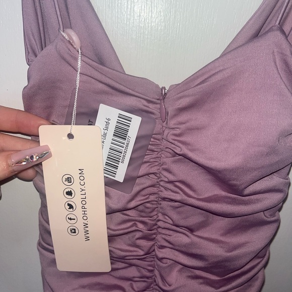 💕 OH POLLY LONG SHOT RUCHED BODYCON MIDI DRESS 💕 - Picture 7 of 11